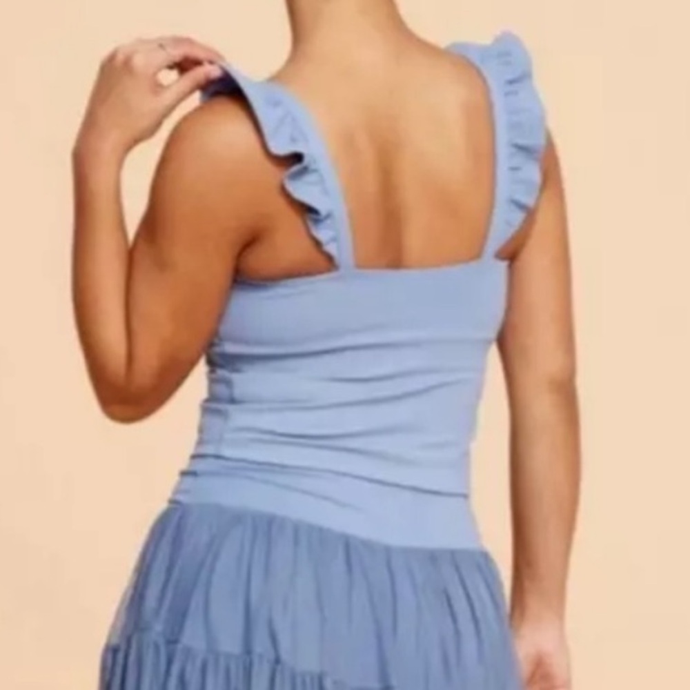 Blogilates Women's Ruffle Tank Top Troposphere - Picture 2 of 4